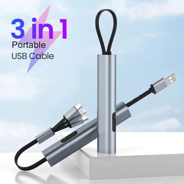 n1zgDfPosUBXmNJo Portable Telescopic Data Cable - Type-C, Micro, Apple